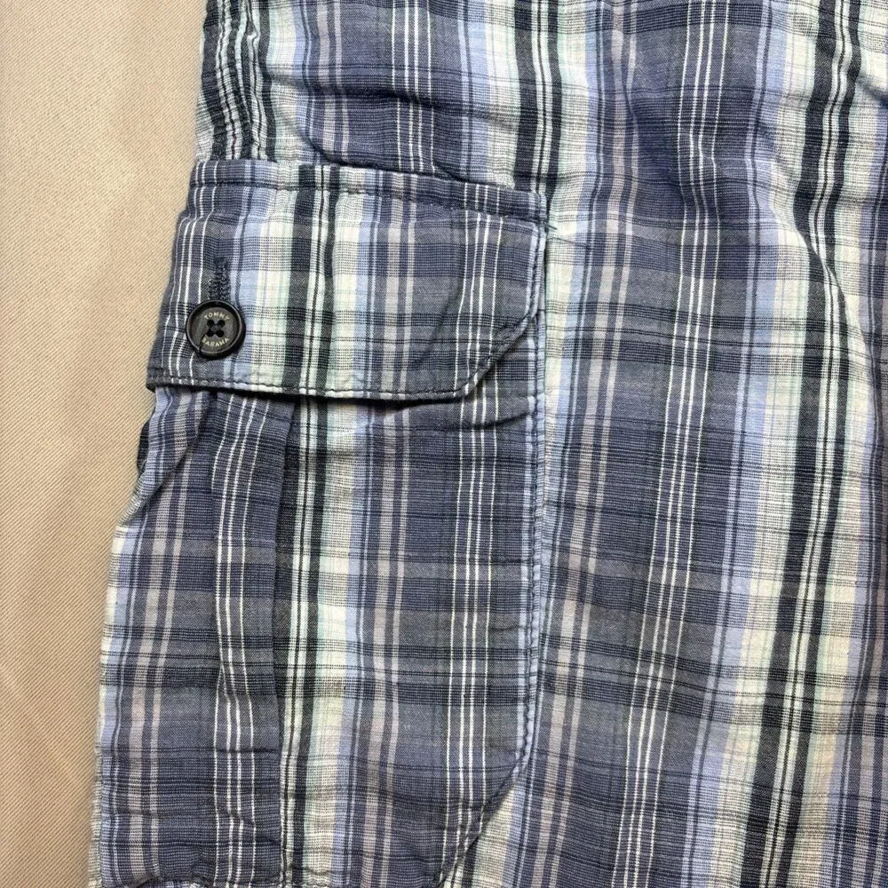 Tommy Bahama Relax‎ Chino Shorts Mens 42 Blue Check Plaid Cotton Casual 10”